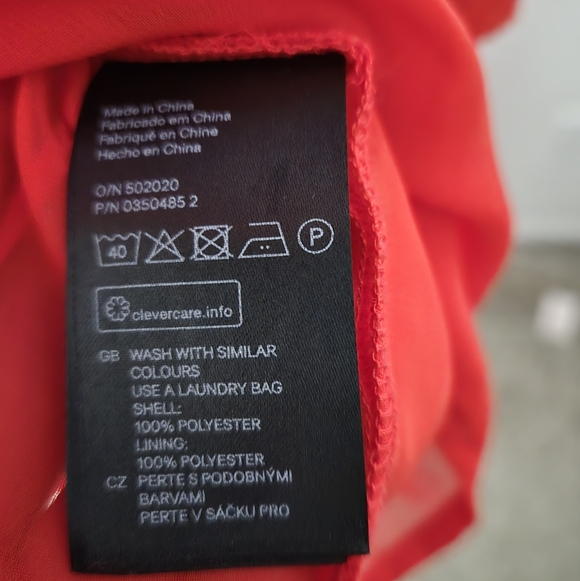 H&M Red Maxi Dress Sheer Textured Chevron Katy Perry Holiday Collection Size 4 - Picture 11 of 15